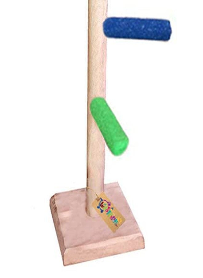 Western Era 13" / 33 cm Natural Wood Training Cum Exercise 2 Stairs Playful Perch Bird Full Sand Stand / Bird Toy(1Pcs) - Image 4